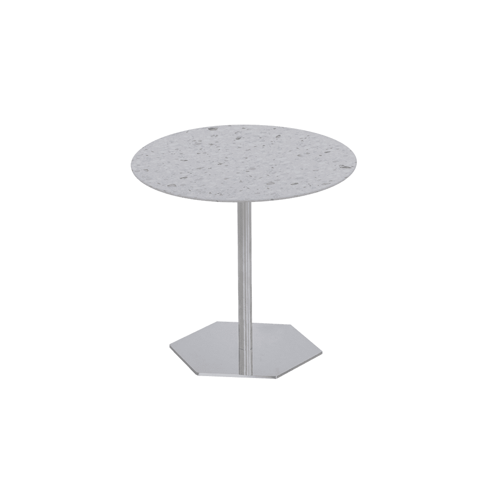 SILVIA Side Table - Mix & Match Marble Top with Silver Coloured Stainless Steel Base(500mm)