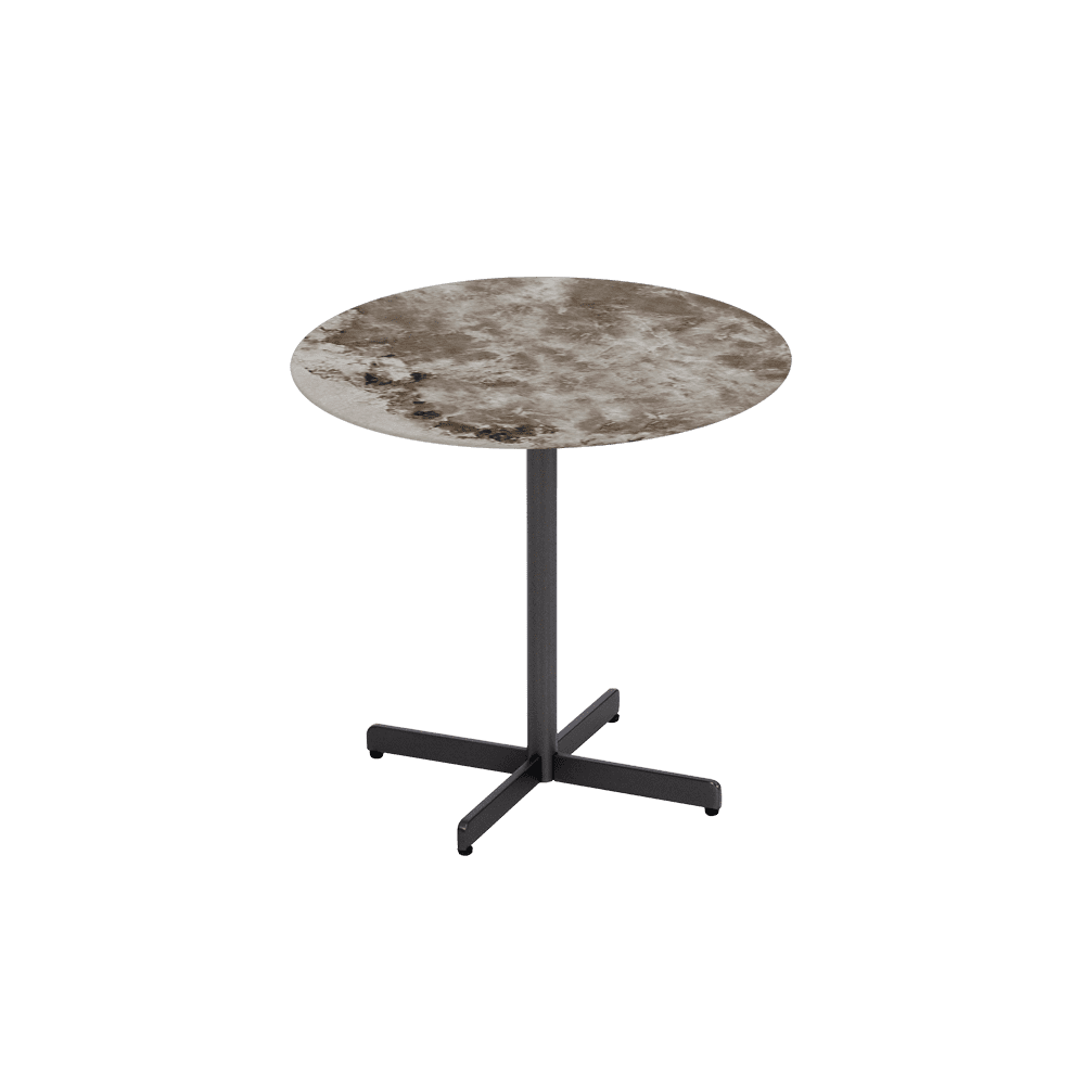 BAILEY Side Table - Mix & Match Marble Top with Black Coloured Steel Base(500mm)