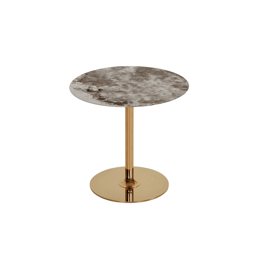 BELLA – Mix & Match Marble Side Table with Gold Coloured Stainless Steel Base (500mm)