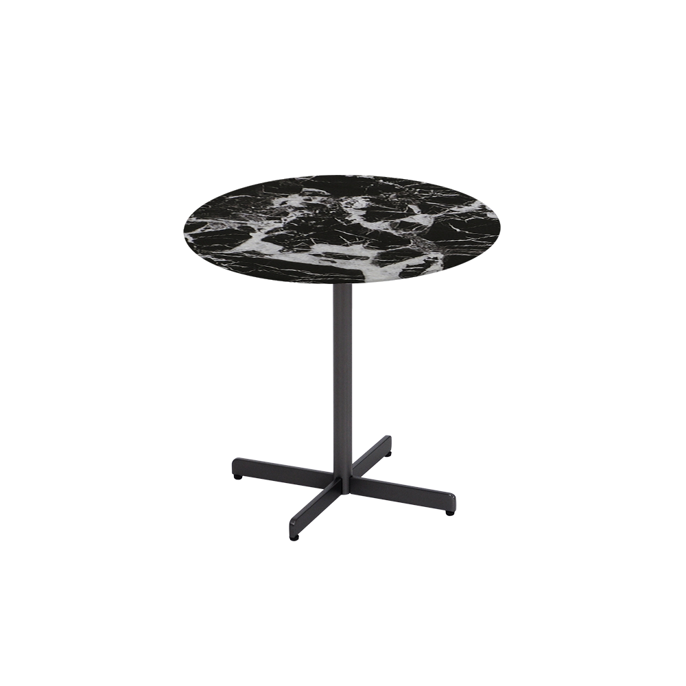 BAILEY Side Table - Mix & Match Marble Top with Black Coloured Steel Base(500mm)