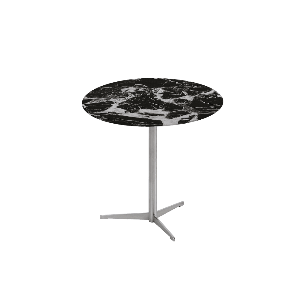 SILVIA Side Table - Mix & Match Marble Top with Silver Coloured Stainless Steel Base(500mm)