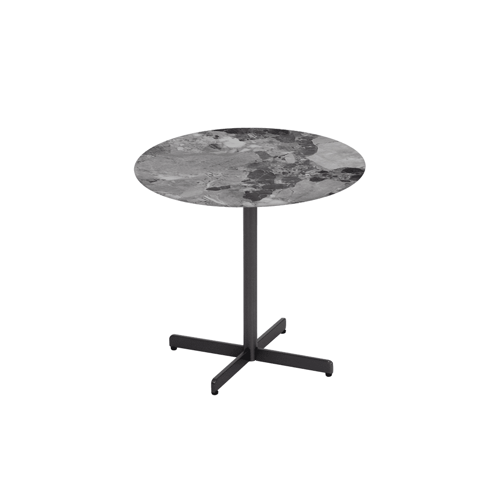BAILEY Side Table - Mix & Match Marble Top with Black Coloured Steel Base(500mm)