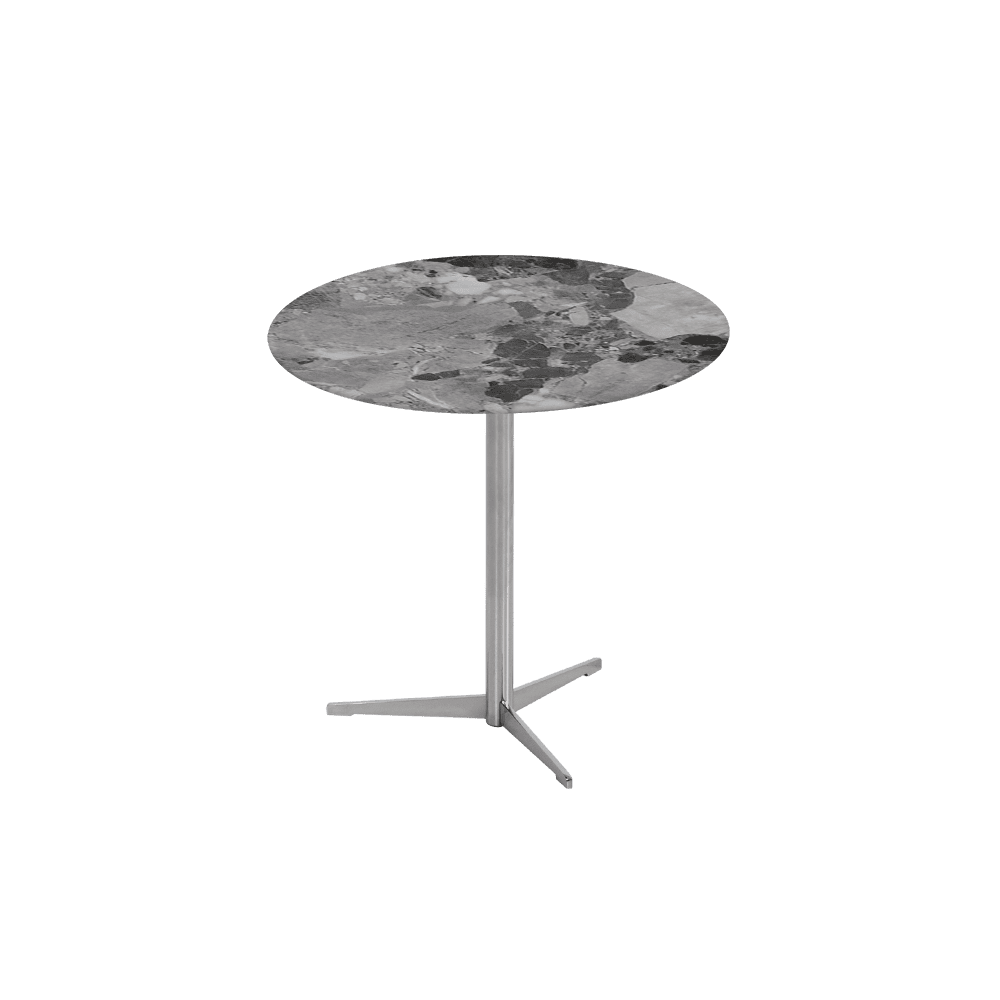 SILVIA Side Table - Mix & Match Marble Top with Silver Coloured Stainless Steel Base(500mm)