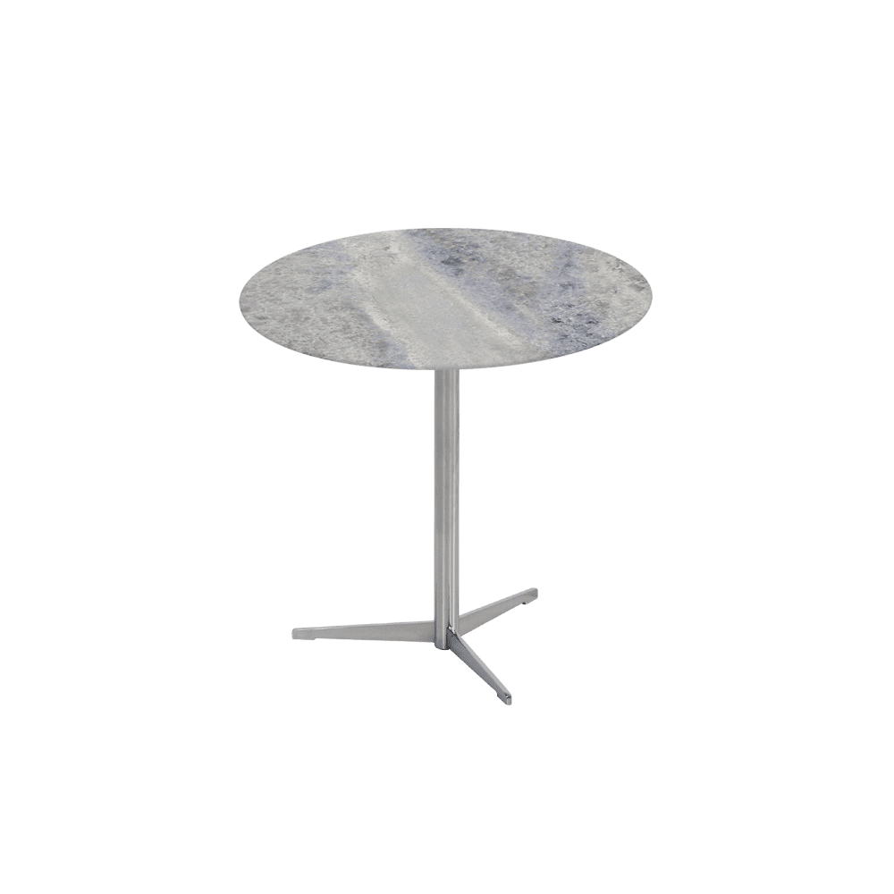 SILVIA Side Table - Mix & Match Marble Top with Silver Coloured Stainless Steel Base(500mm)