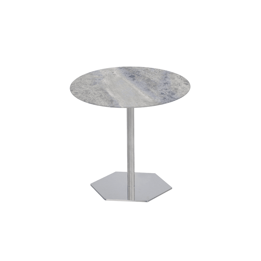 SILVIA Side Table - Mix & Match Marble Top with Silver Coloured Stainless Steel Base(500mm)