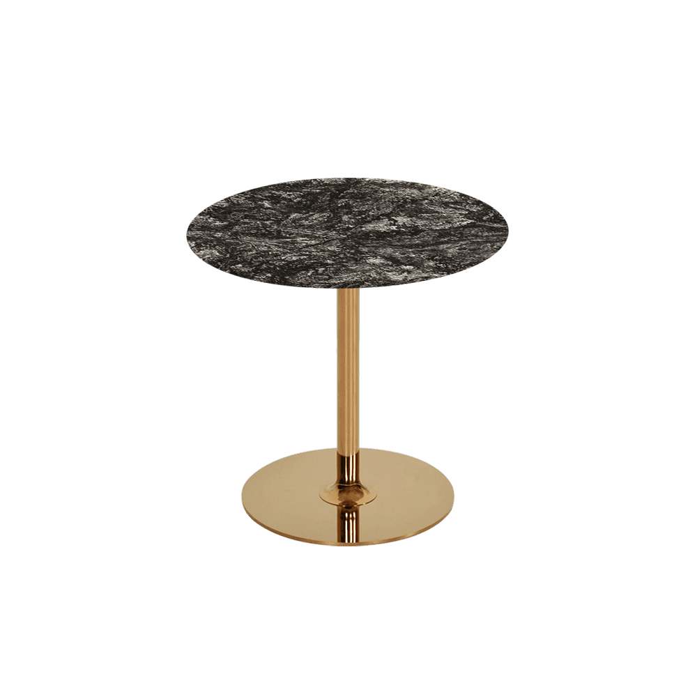 BELLA – Mix & Match Marble Side Table with Gold Coloured Stainless Steel Base (500mm)