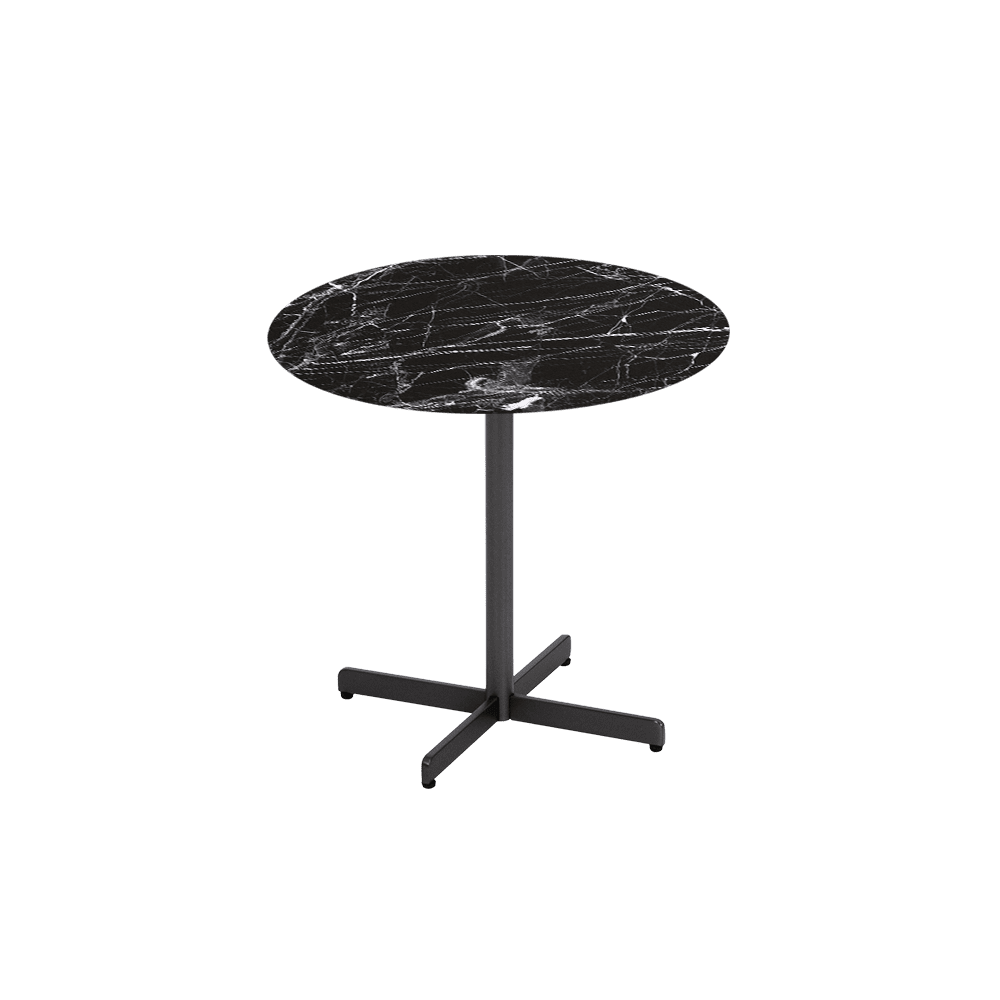 BAILEY Side Table - Mix & Match Marble Top with Black Coloured Steel Base(500mm)