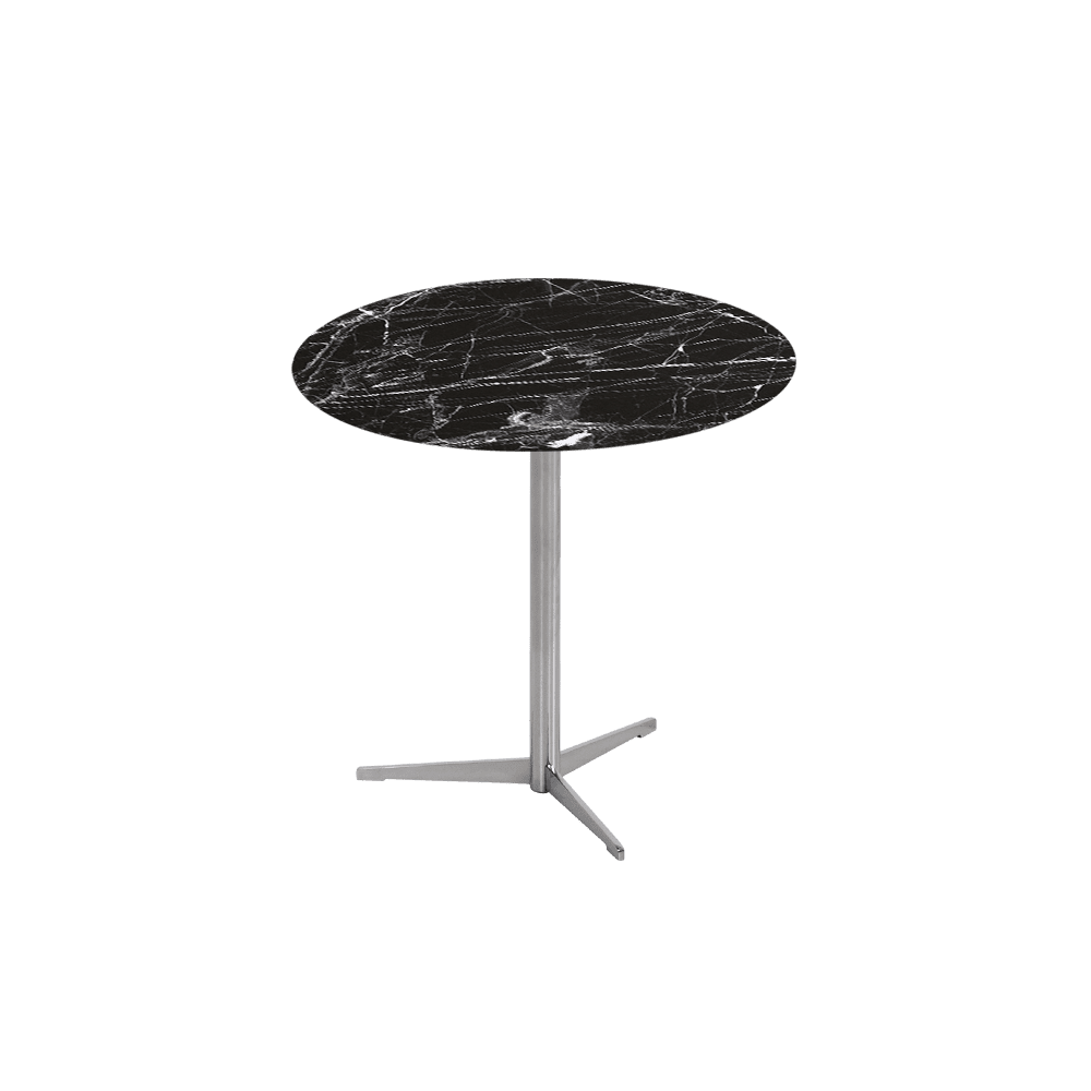SILVIA Side Table - Mix & Match Marble Top with Silver Coloured Stainless Steel Base(500mm)