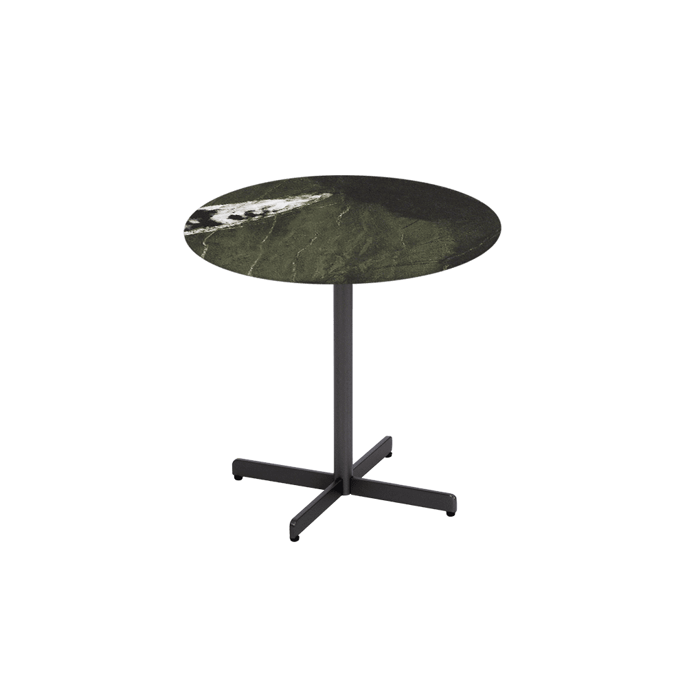 BAILEY Side Table - Mix & Match Marble Top with Black Coloured Steel Base(500mm)