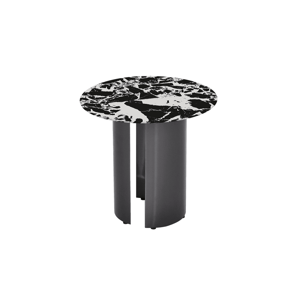 NOA Side Table - Mix & Match Marble Top with Stainless Steel Leg(500mm)