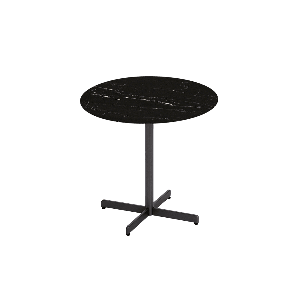 BAILEY Side Table - Mix & Match Marble Top with Black Coloured Steel Base(500mm)