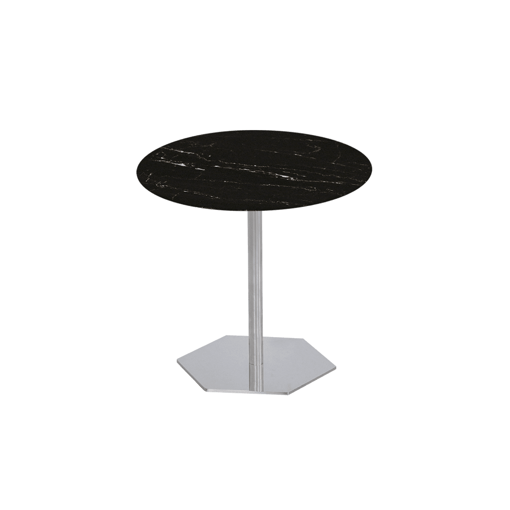 SILVIA Side Table - Mix & Match Marble Top with Silver Coloured Stainless Steel Base(500mm)