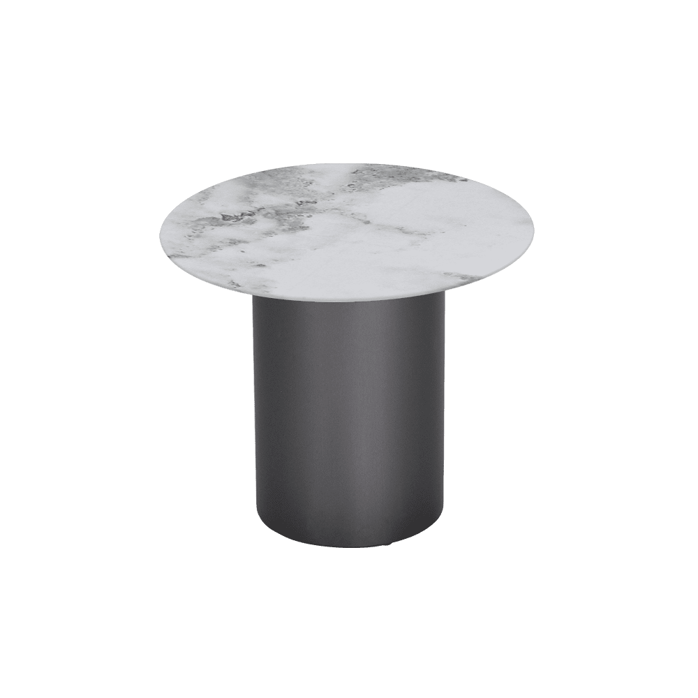 YUNA – Mix & Match Marble Side Table with Stainless Steel Leg (0.6m)