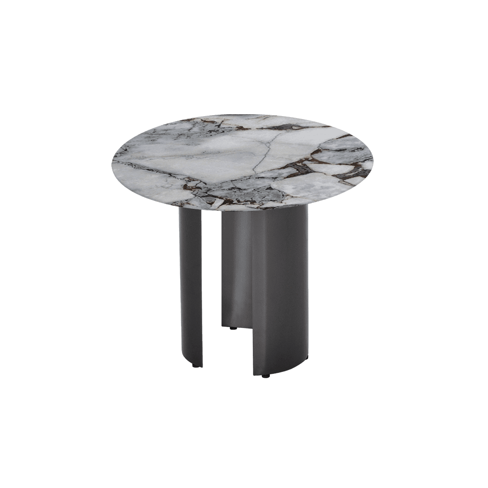 NOA Side Table - Mix & Match Marble Top with with Stainless Steel Leg(600mm)