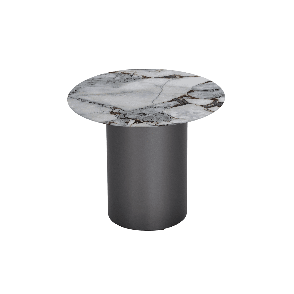 YUNA – Mix & Match Marble Side Table with Stainless Steel Leg (600mm)