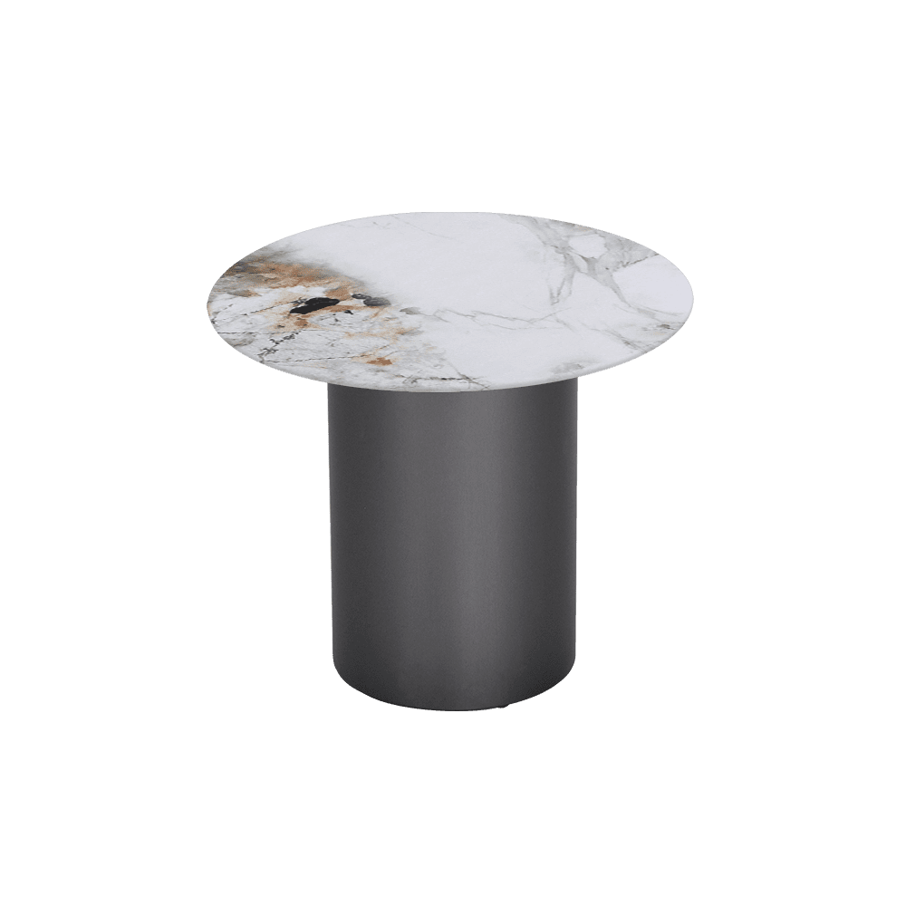 YUNA – Mix & Match Marble Side Table with Stainless Steel Leg (0.6m)