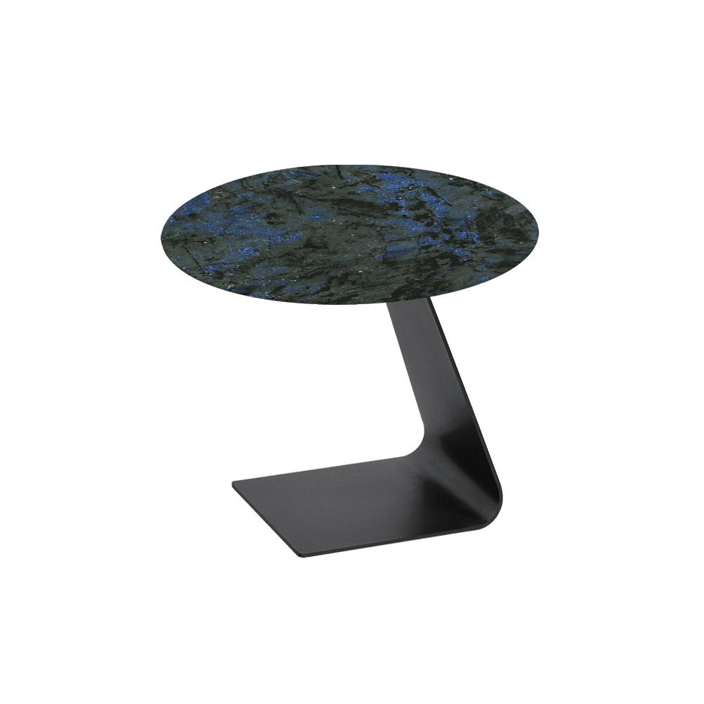 BAILEY Side Table - Mix & Match Marble Top with Black Coloured Steel Base(600mm)