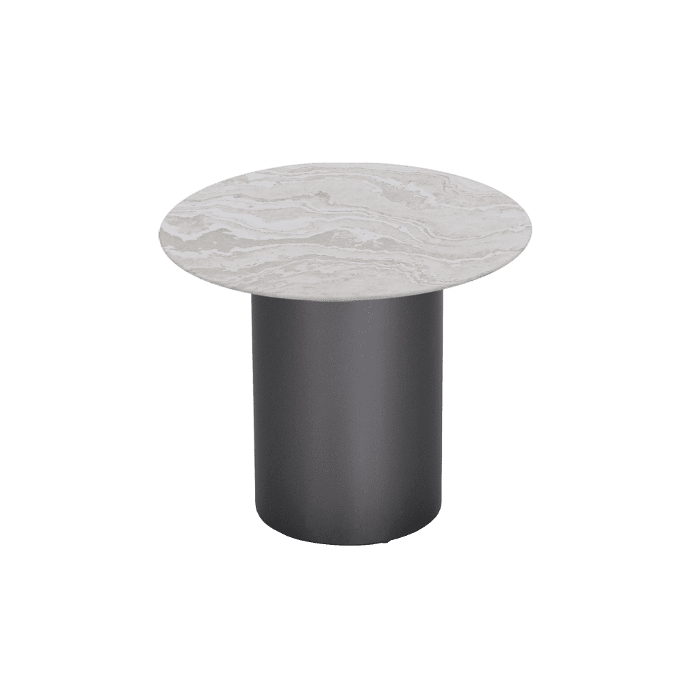 YUNA – Mix & Match Marble Side Table with Stainless Steel Leg (600mm)
