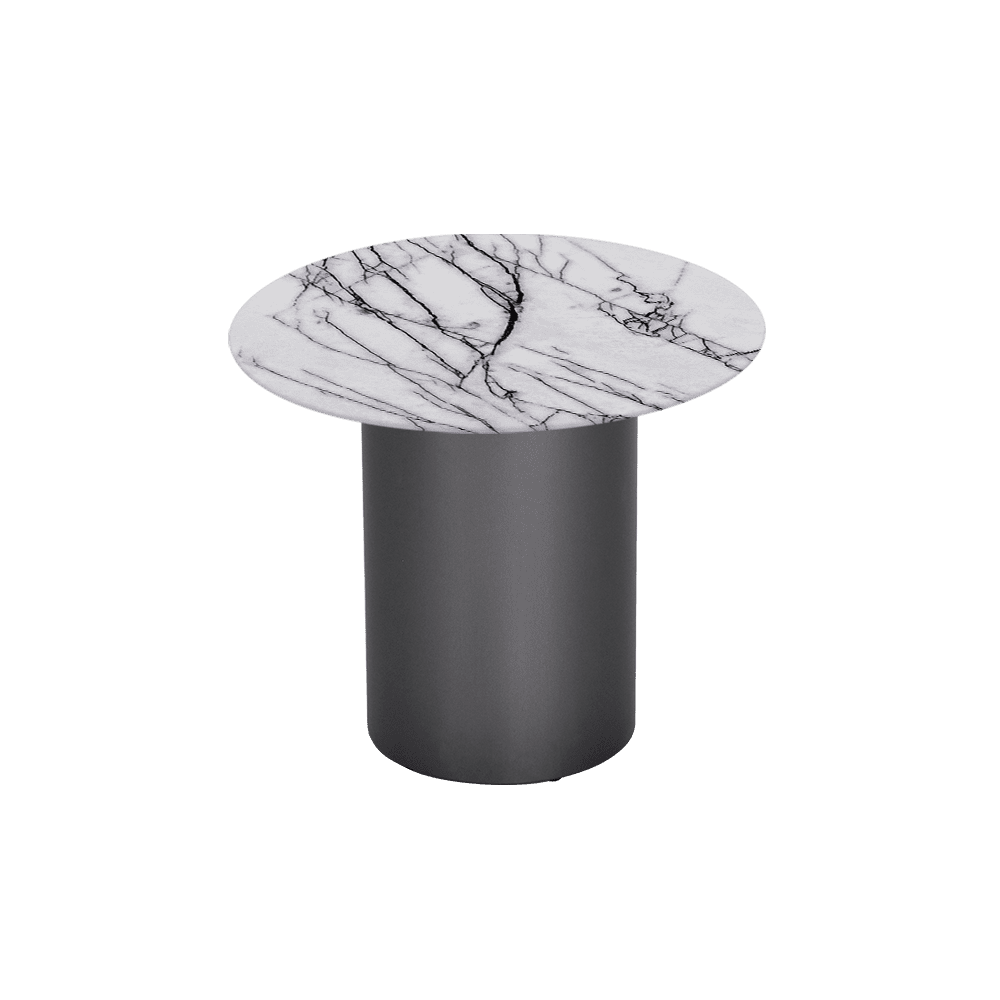 YUNA – Mix & Match Marble Side Table with Stainless Steel Leg (600mm)