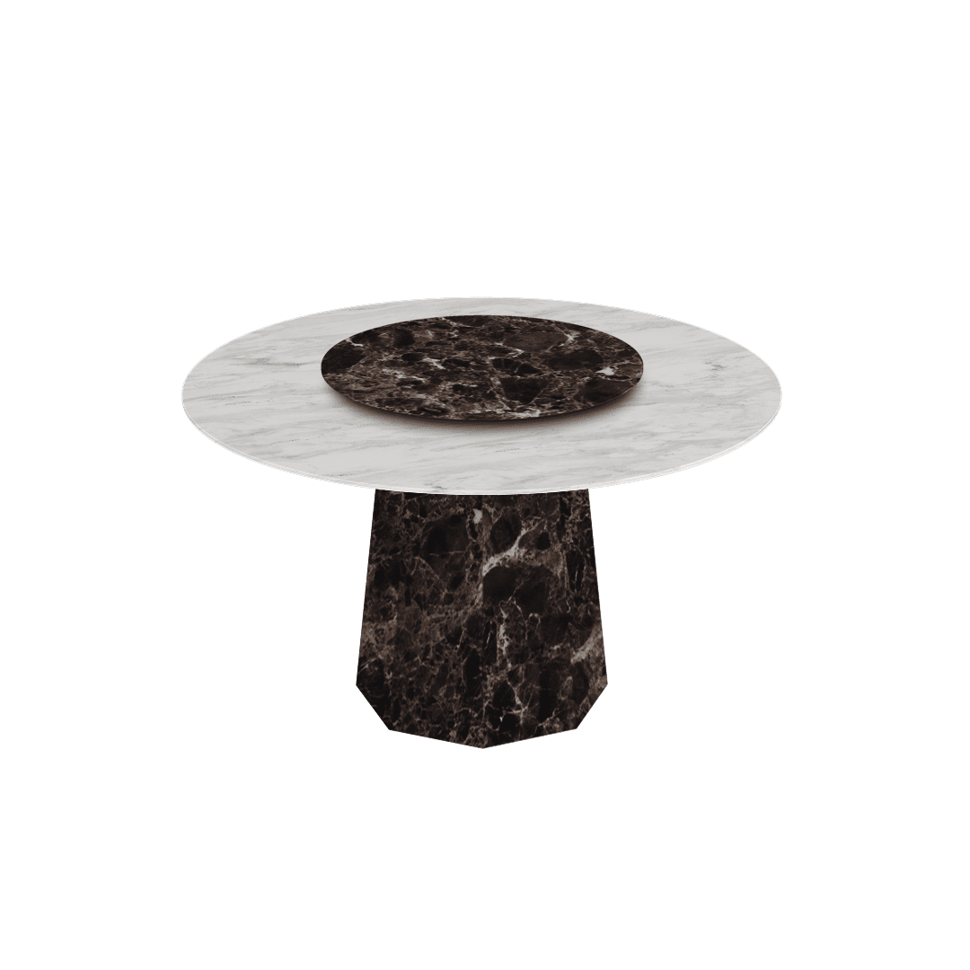 Mix & Match Round Marble Dining Table (6-seater)