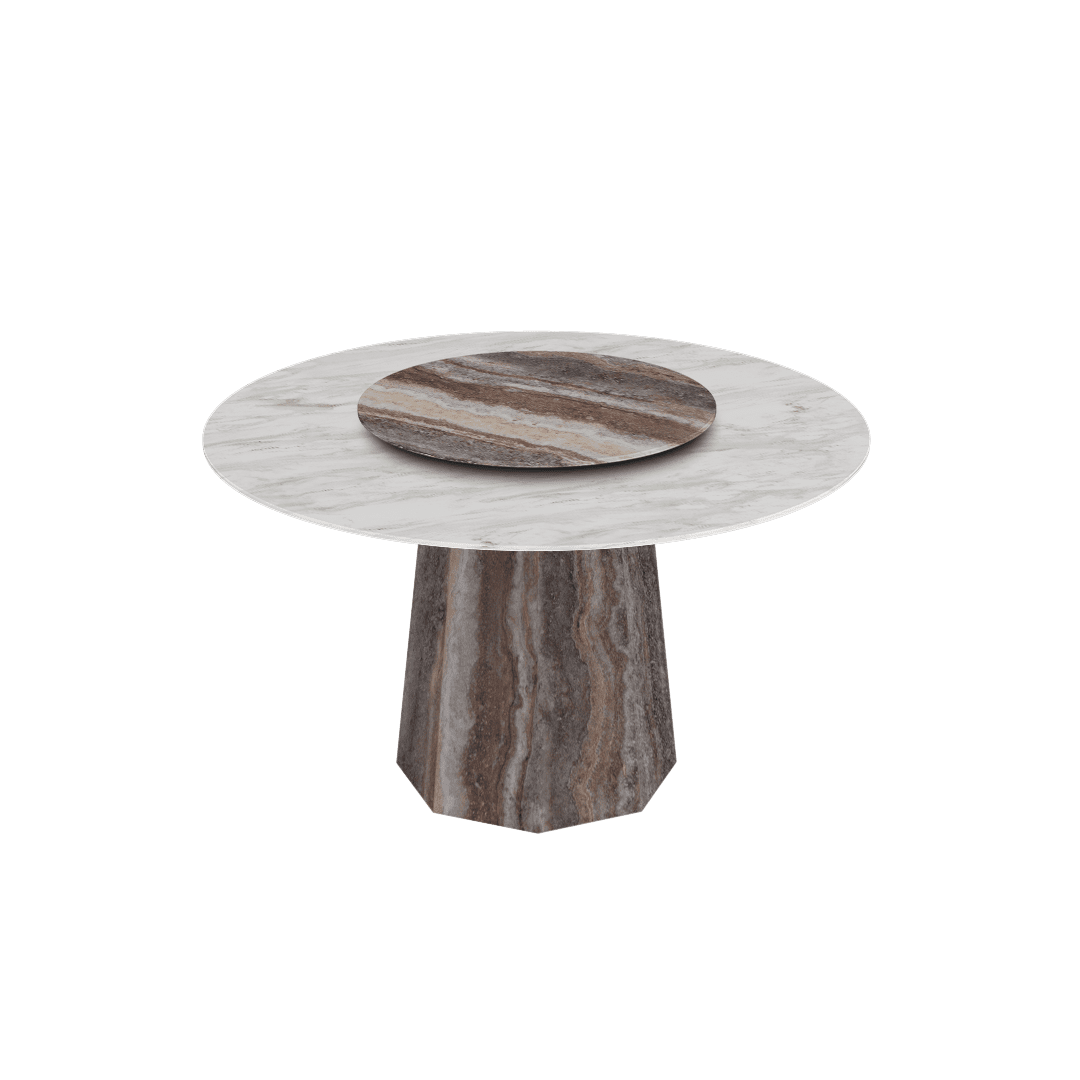Mix & Match Round Marble Dining Table (6-seater)