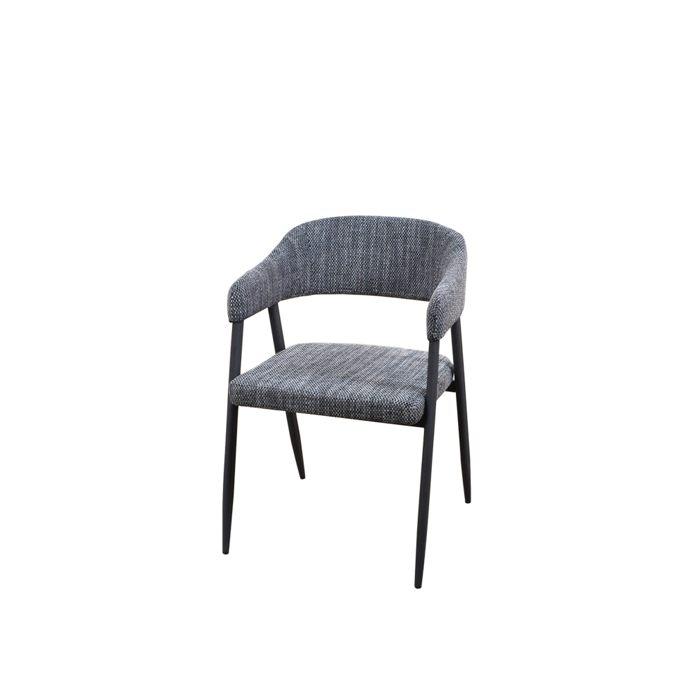 JACEY – Grey Low Back Dining Chair with Armrest