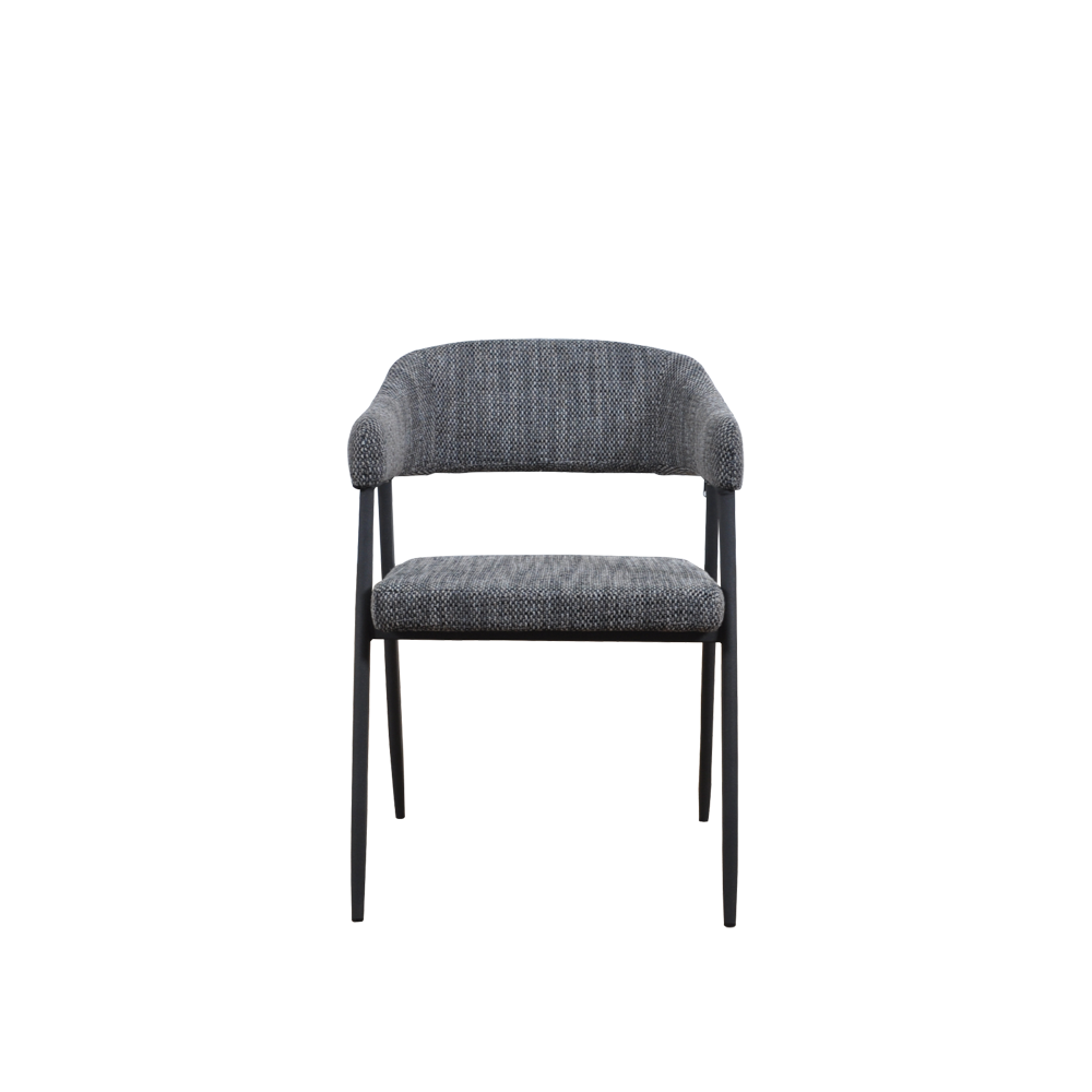 JACEY – Grey Low Back Dining Chair with Armrest