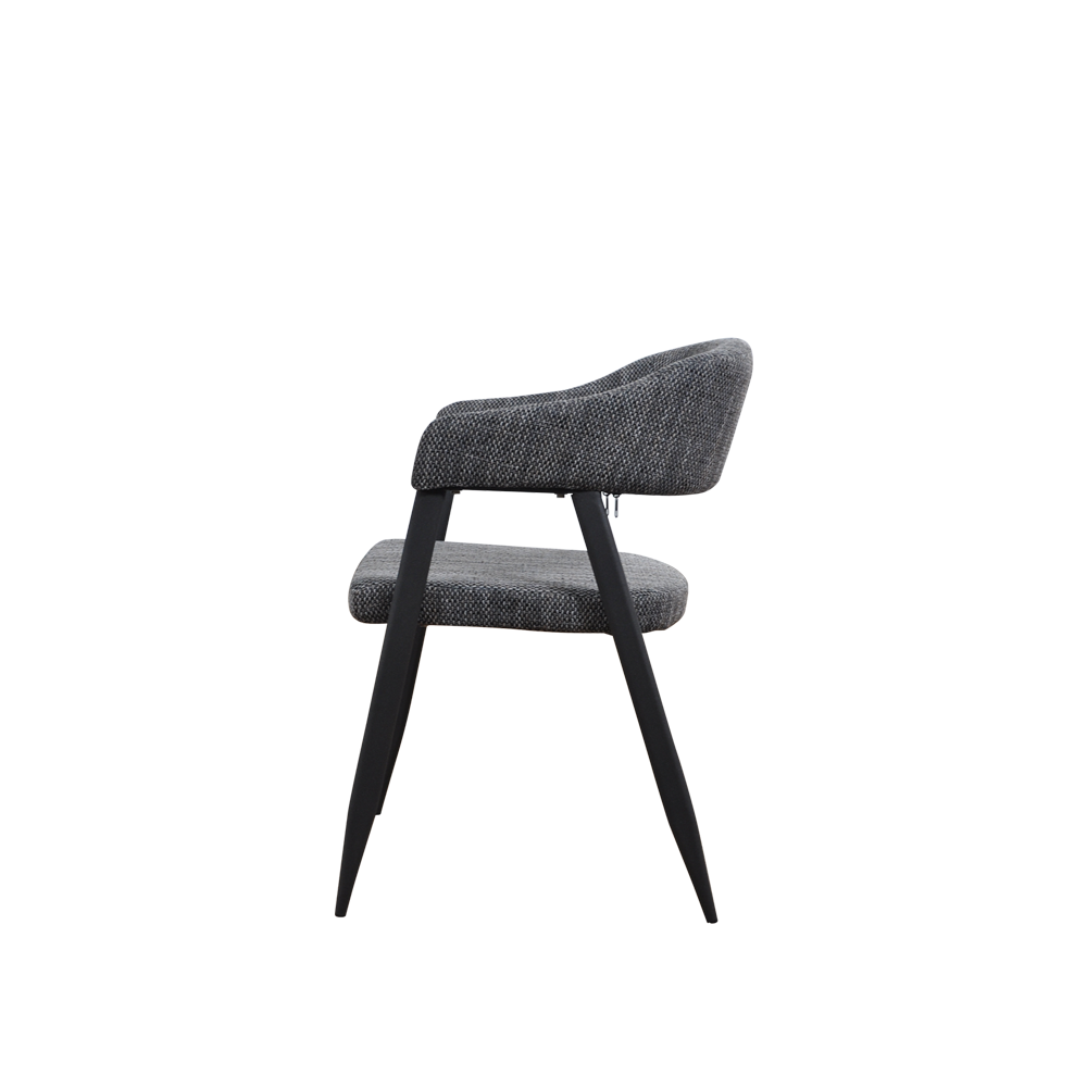 JACEY – Grey Low Back Dining Chair with Armrest