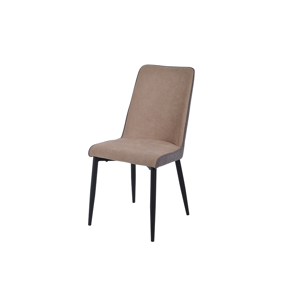 MILAS - Light Brown Dining Chair with Metal Leg