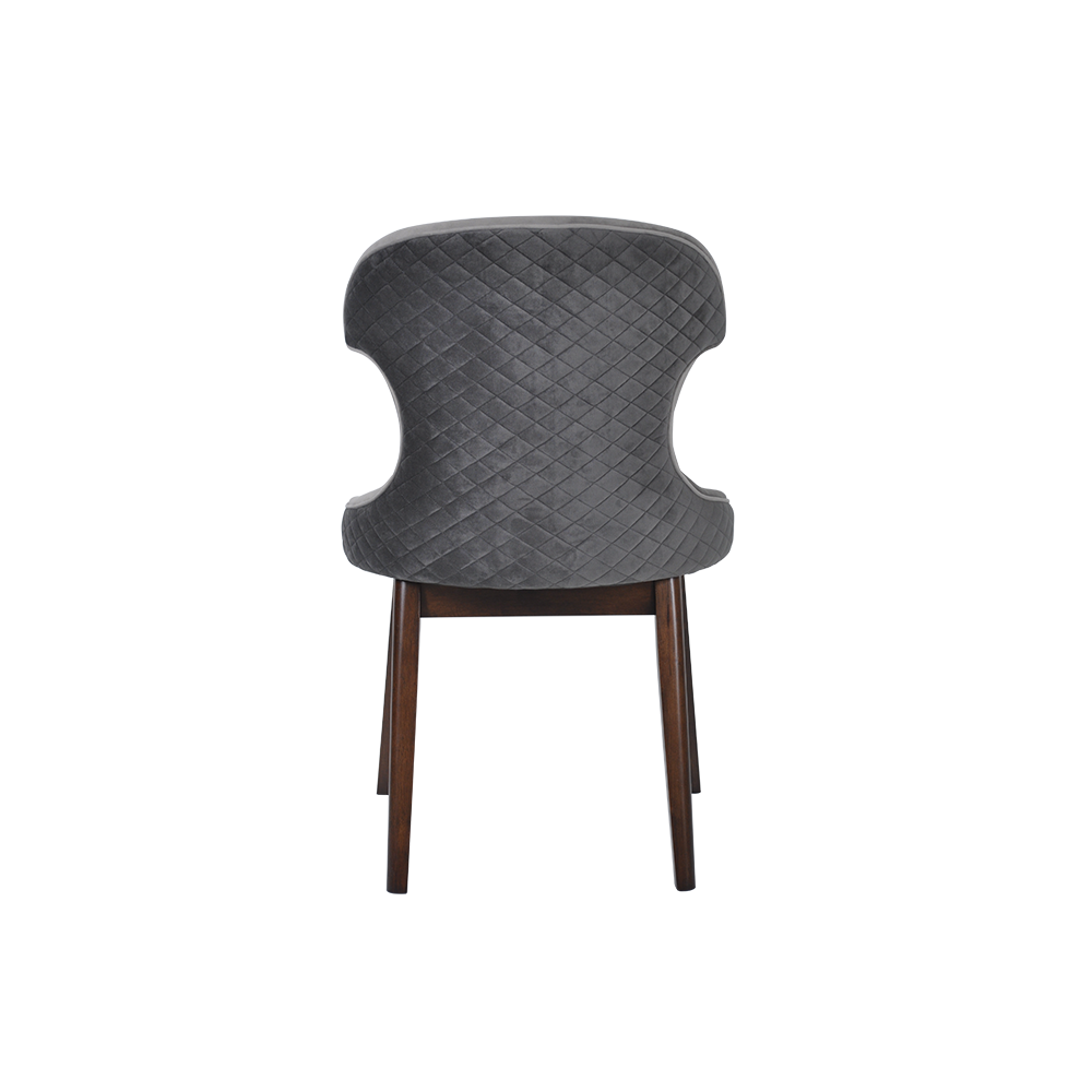 MALIE – Grey Sleek Wingback Dining Chair