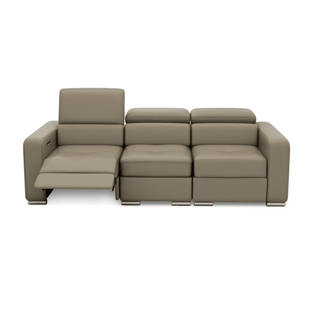 KELBY – Modular Leather Sofa with Extendable Seat & Motorised Incliner (3-Seater)