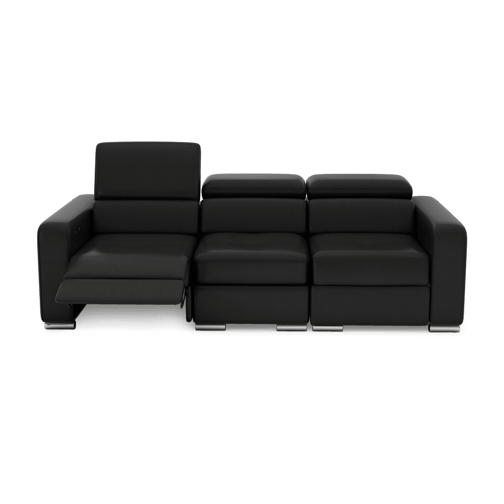KELBY – Modular Leather Sofa with Extendable Seat & Motorised Incliner (3-Seater)