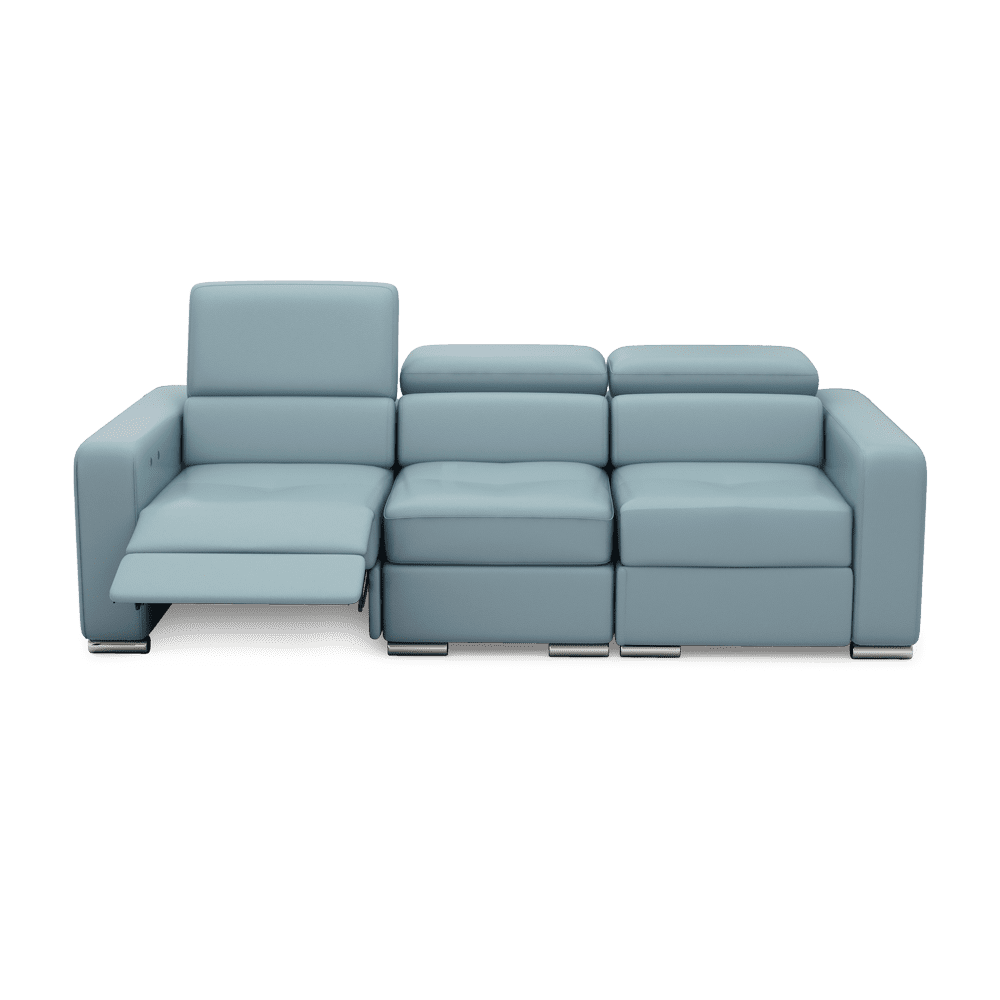 KELBY – Modular Leather Sofa with Extendable Seat & Motorised Incliner (3-Seater)