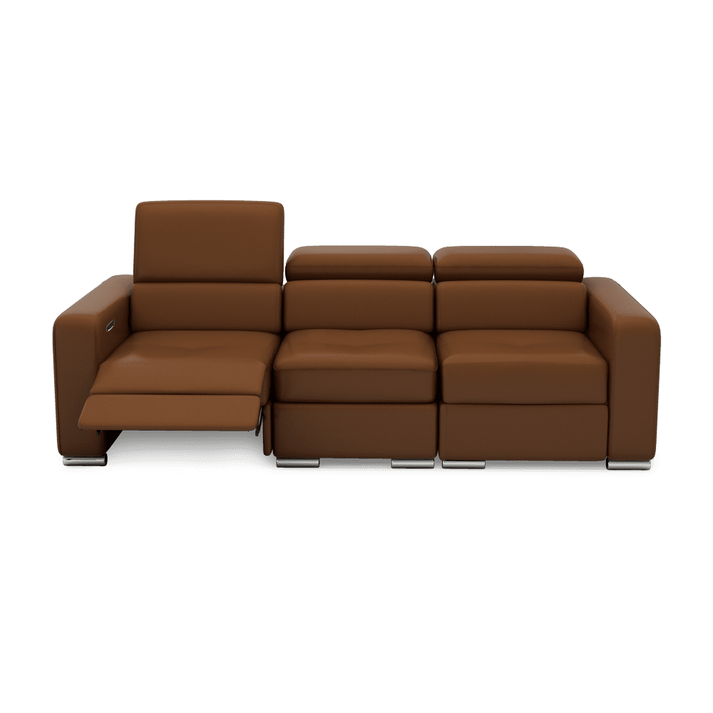 KELBY – Modular Leather Sofa with Extendable Seat & Motorised Incliner (3-Seater)