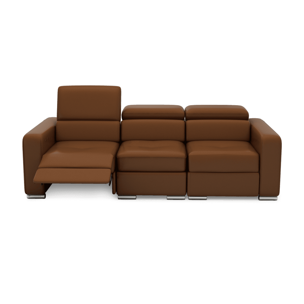 KELBY – Modular Leather Sofa with Extendable Seat & Motorised Incliner (3-Seater)