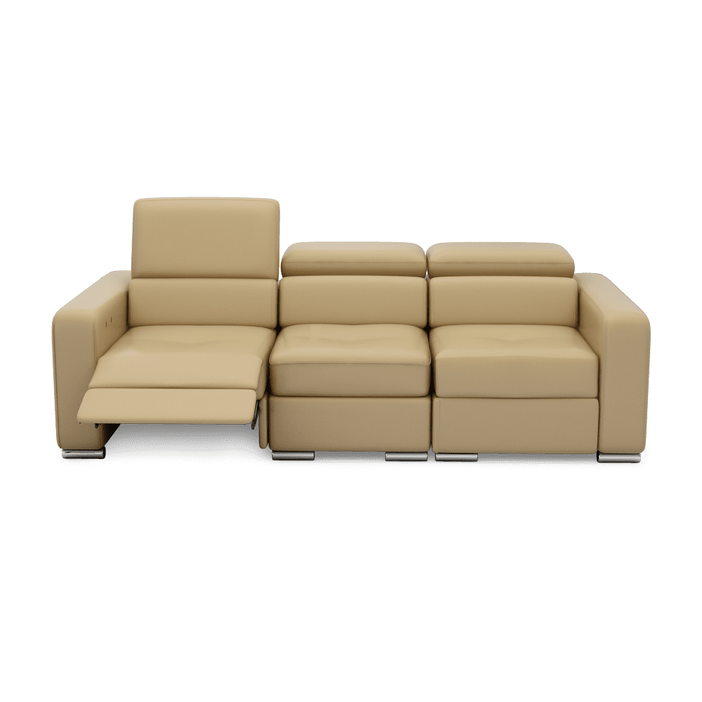 KELBY – Modular Leather Sofa with Extendable Seat & Motorised Incliner (3-Seater)