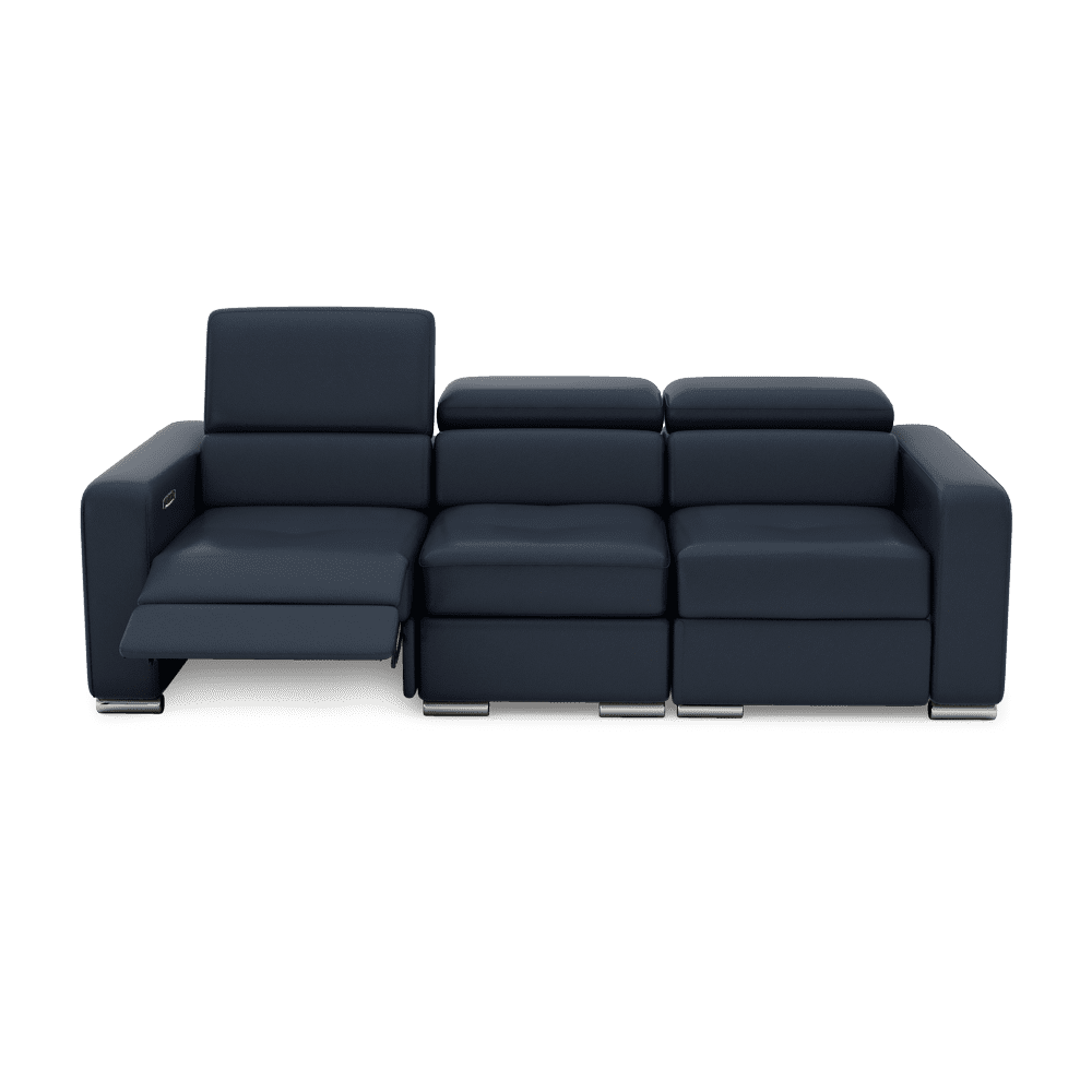 KELBY – Modular Leather Sofa with Extendable Seat & Motorised Incliner (3-Seater)