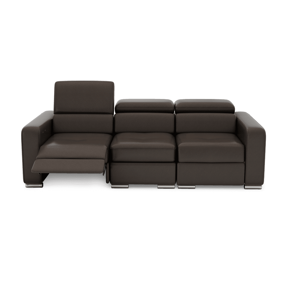 KELBY – Modular Leather Sofa with Extendable Seat & Motorised Incliner (3-Seater)