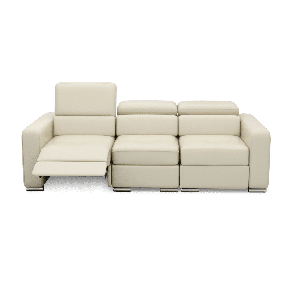 KELBY – Modular Leather Sofa with Extendable Seat & Motorised Incliner (3-Seater)