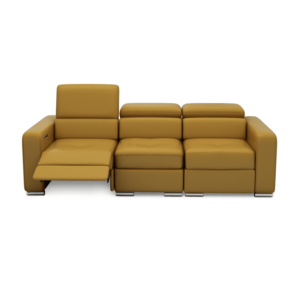 KELBY – Modular Leather Sofa with Extendable Seat & Motorised Incliner (3-Seater)