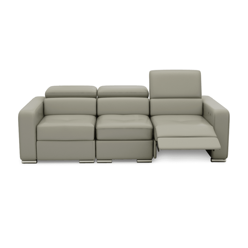 KELBY – Modular Leather Sofa with Extendable Seat & Motorised Incliner (3-Seater)