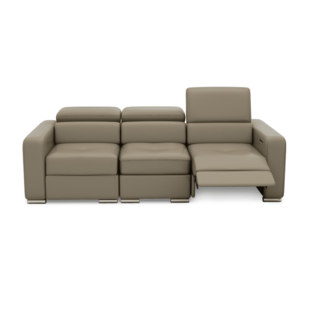 KELBY – Modular Leather Sofa with Extendable Seat & Motorised Incliner (3-Seater)