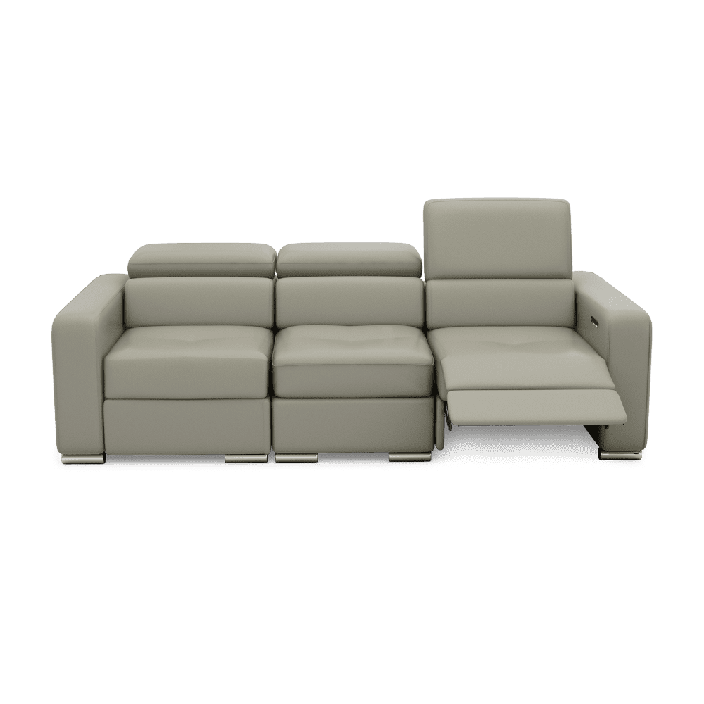 KELBY – Modular Leather Sofa with Extendable Seat & Motorised Incliner (3-Seater)