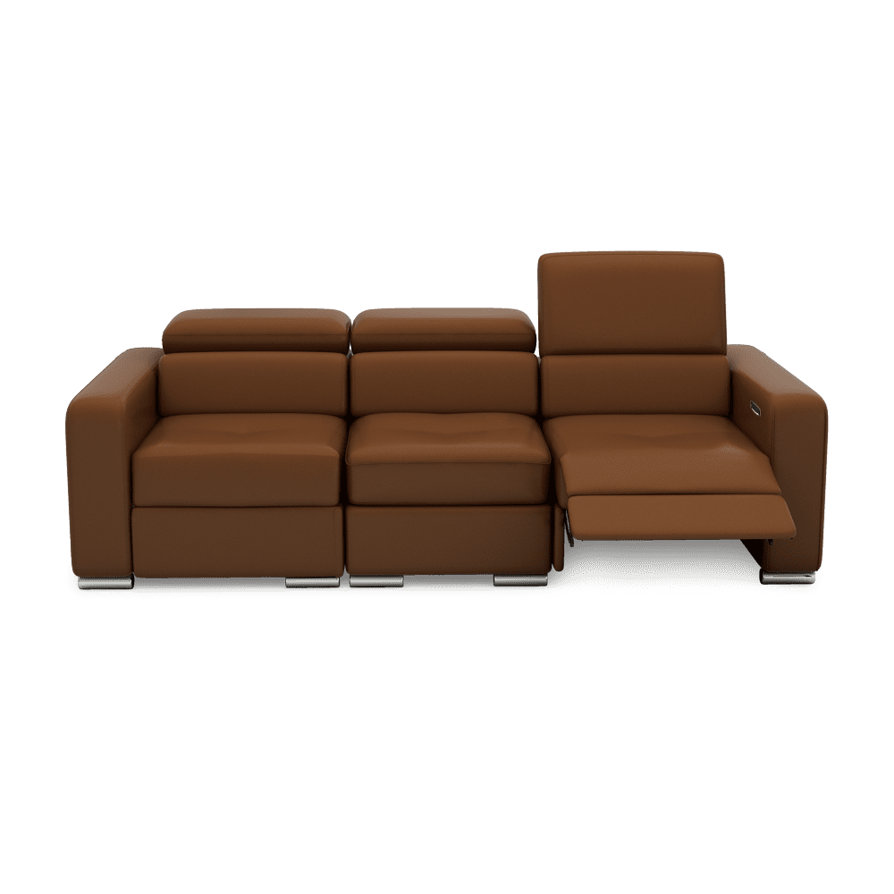 KELBY – Modular Leather Sofa with Extendable Seat & Motorised Incliner (3-Seater)