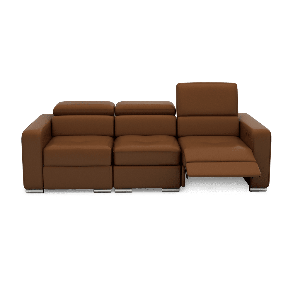 KELBY – Modular Leather Sofa with Extendable Seat & Motorised Incliner (3-Seater)