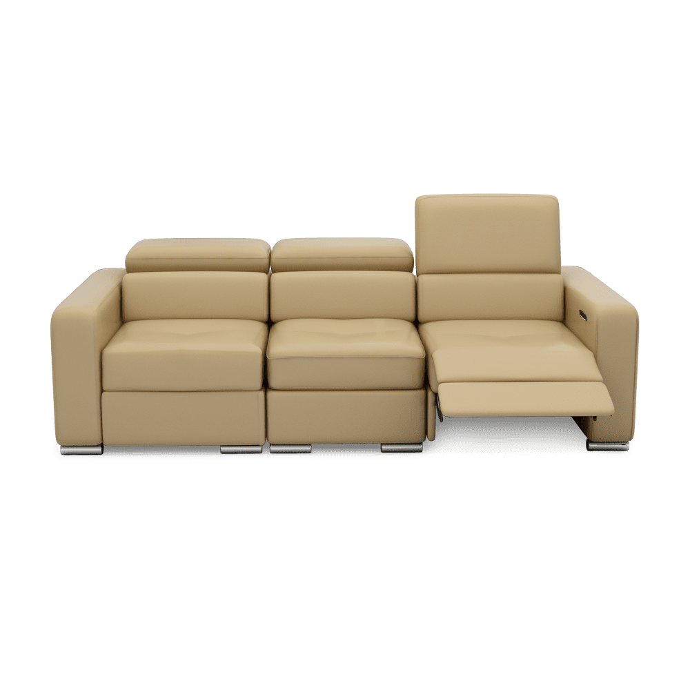 KELBY – Modular Leather Sofa with Extendable Seat & Motorised Incliner (3-Seater)