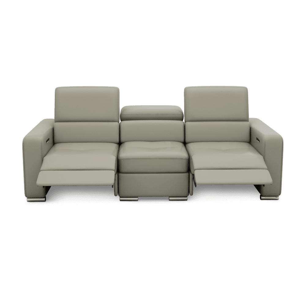 KELBY – Modular Leather Sofa with Extendable Seat & Motorised Incliner (3-Seater)
