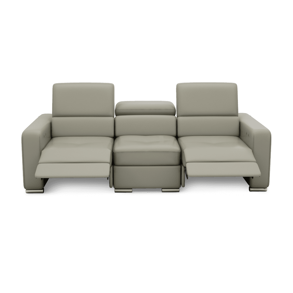 KELBY – Modular Leather Sofa with Extendable Seat & Motorised Incliner (3-Seater)