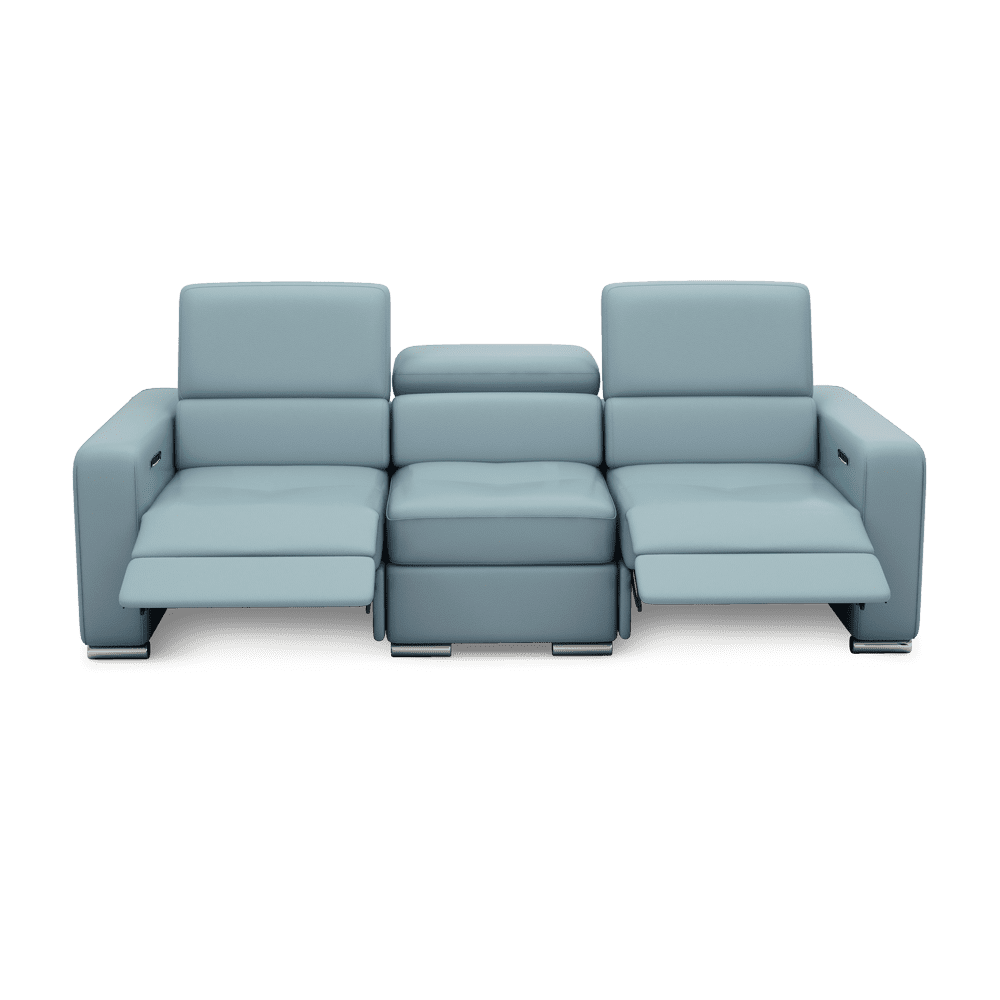 KELBY – Modular Leather Sofa with Extendable Seat & Motorised Incliner (3-Seater)