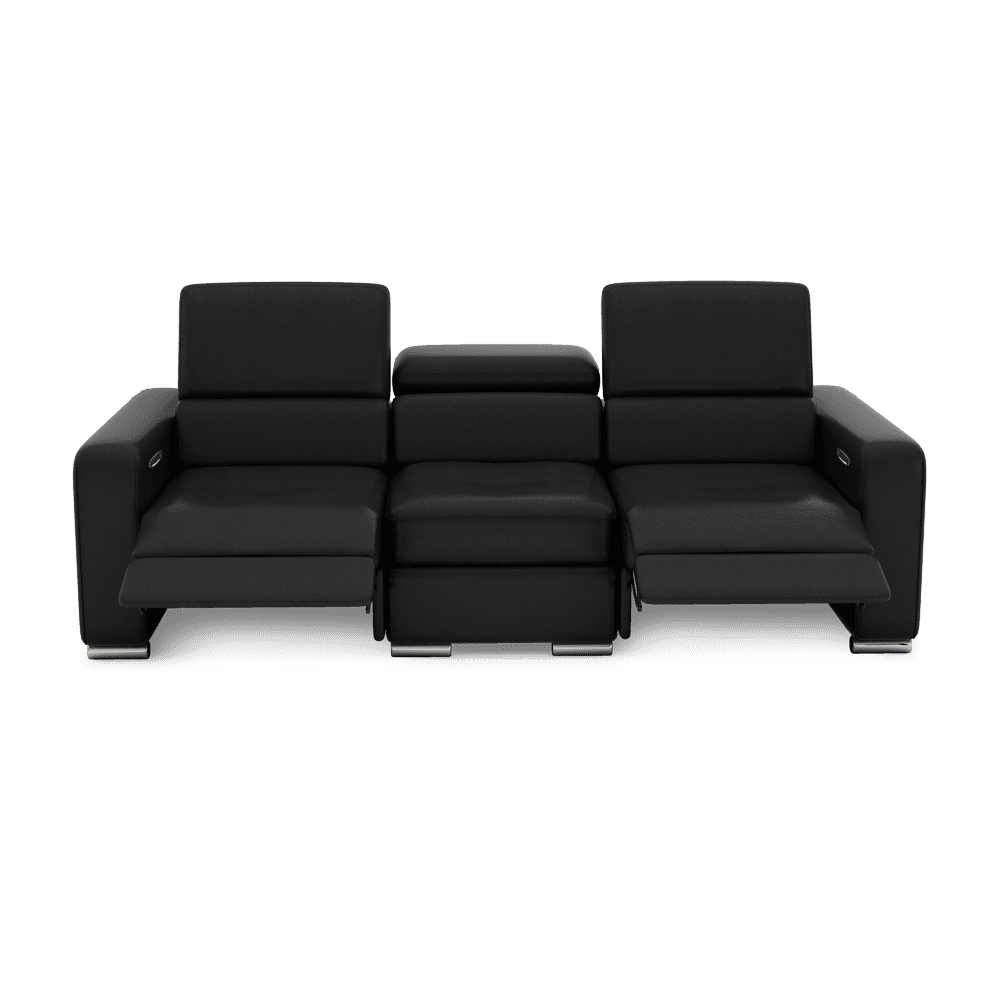 KELBY – Modular Leather Sofa with Extendable Seat & Motorised Incliner (3-Seater)